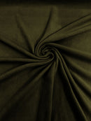 58" Soft Solid Polar Fleece Fabric - Dark Olive - Anti-Pill Soft Polar Fleece Fabric Sold by Yard