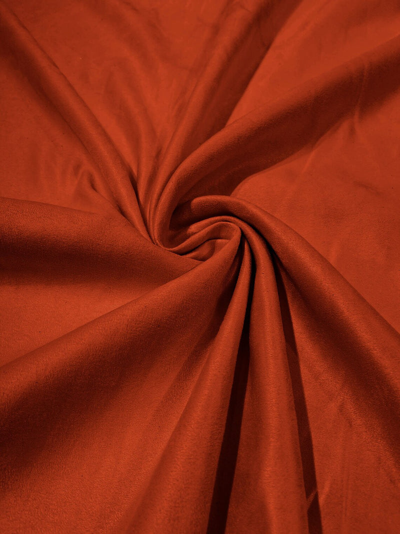 Faux Suede Fabric - Dark Orange - 58" Polyester Micro Suede Fabric for Upholstery / Tablecloth/ Costume By Yard