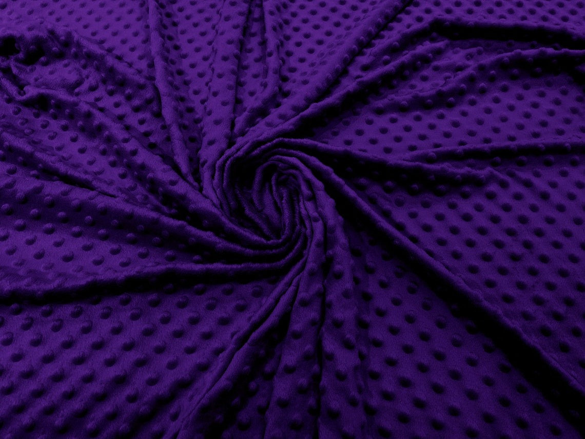 60" Minky Fur 3.mm Pile Fabric - Soft Blanket Minky Dot Fabric by the Yard (Pick Color)
