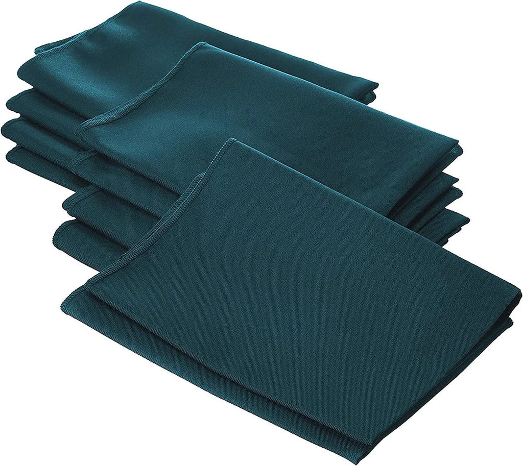 18" x 18" Polyester Poplin Napkins - Dark Teal - Solid Rectangular Polyester Napkins