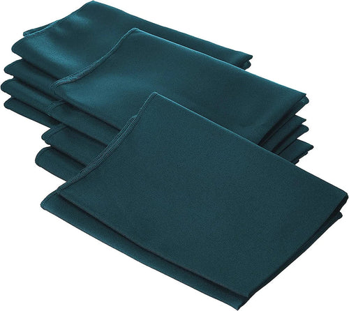 18" x 18" Polyester Poplin Napkins - Dark Teal - Solid Rectangular Polyester Napkins