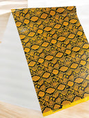 Snake Python Faux Leather Vinyl - Desert Gold - 3D Snake Print Design Embossed Vinyl By Yard
