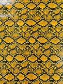 Snake Python Faux Leather Vinyl - Desert Gold - 3D Snake Print Design Embossed Vinyl By Yard