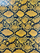 Snake Python Faux Leather Vinyl - Desert Gold - 3D Snake Print Design Embossed Vinyl By Yard