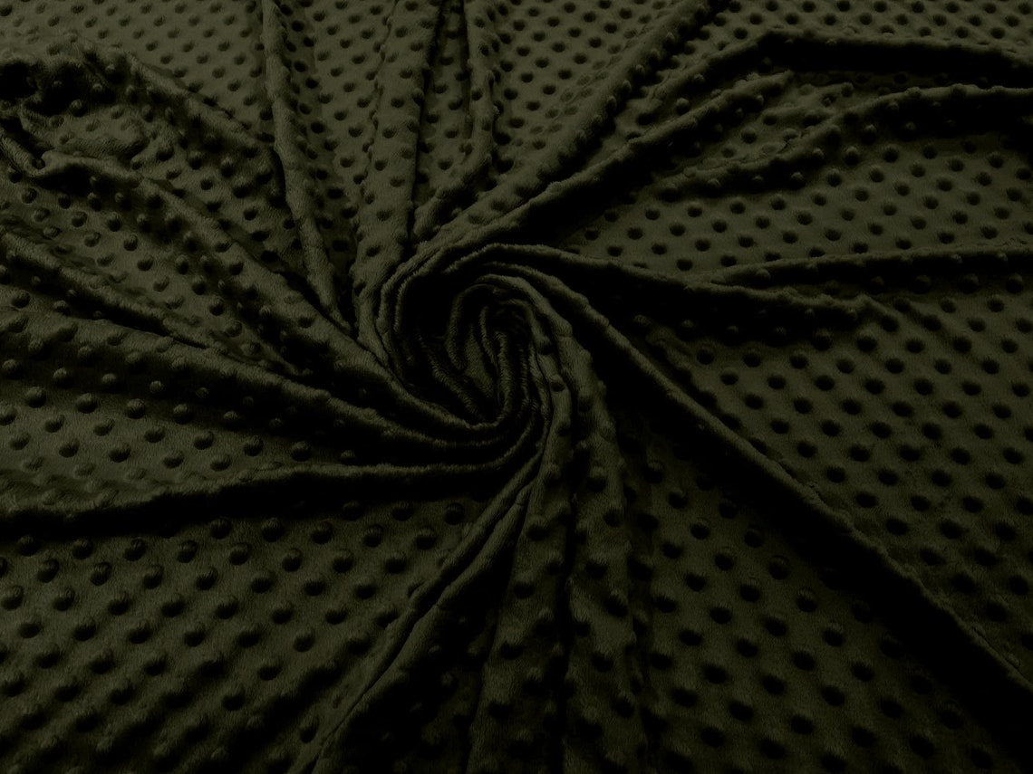 60" Minky Fur 3.mm Pile Fabric - Soft Blanket Minky Dot Fabric by the Yard (Pick Color)