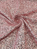 Pearl Sequins Bead Fabric - Dusty Pink - Small Beads and Sequins Embroidered on Lace By Yard