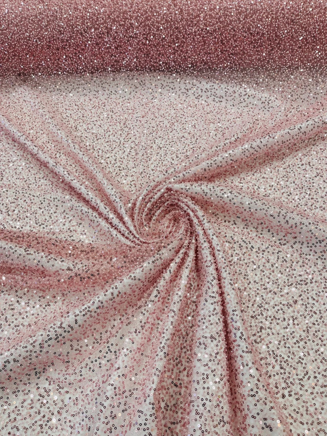 3D Beaded Lace Fabric - Dusty Pink - Heavy Embroidery Handmade Lace, Beaded Fabric By Yard