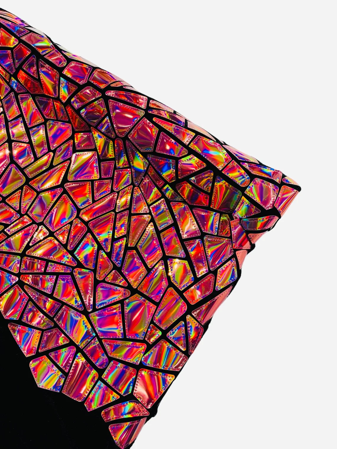 Mirror Sequins Velvet Fabric - Iridescent Dusty Pink - Large Shiny Mirror Cut Sequins By Yard