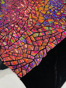 Mirror Sequins Velvet Fabric - Iridescent Dusty Pink - Large Shiny Mirror Cut Sequins By Yard