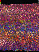 Mirror Sequins Velvet Fabric - Iridescent Dusty Pink - Large Shiny Mirror Cut Sequins By Yard