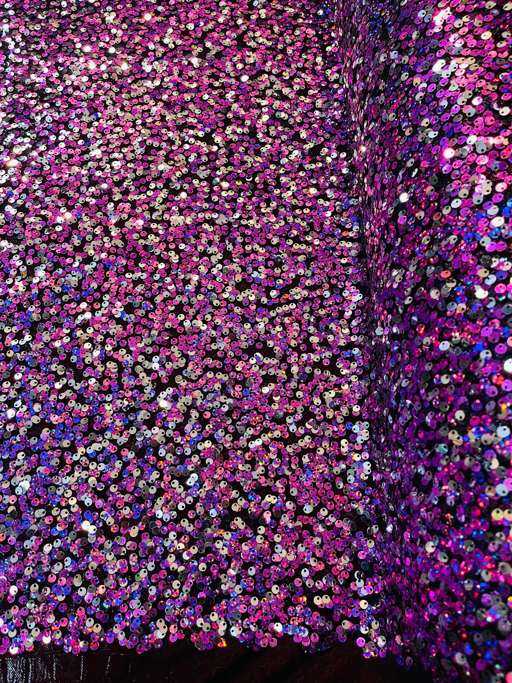 Multi-Color Sequins Mesh - Dusty Rose / Silver - Shiny Sequins Design on Spandex Mesh Fabric By Yard