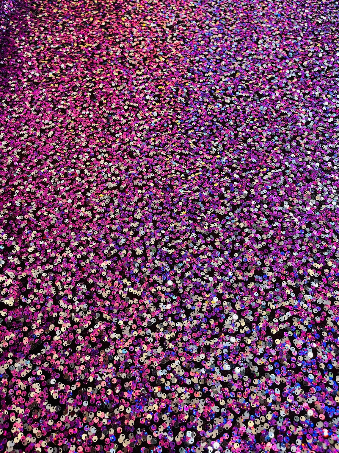 Multi-Color Sequins Mesh - Dusty Rose / Silver - Shiny Sequins Design on Spandex Mesh Fabric By Yard