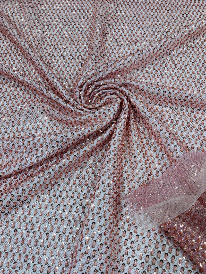 Sparkling Glitter Tulle Fabric - Dusty Rose - Sparkling Glitter Tulle Mesh  Fabric Sold By Yard