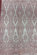 Long Damask Glitter Design - Silver - Tulle Mesh with Mermaid Tail Glitter Design Sold By Yard