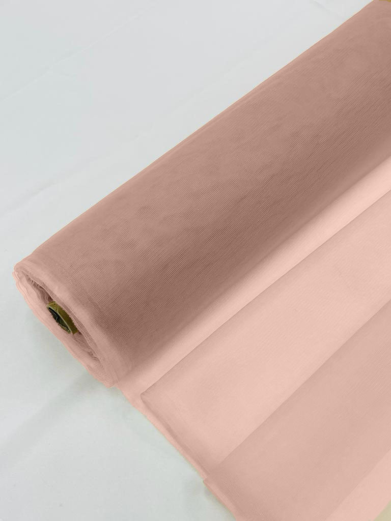Illusion Mesh Sheer Fabric - Dark Blush - 60" Wide Illusion Mesh Fabric Sold By The Yard