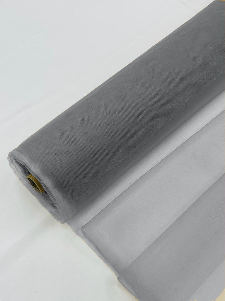 Illusion Mesh Sheer Fabric - Dark Grey - 60" Wide Illusion Mesh Fabric Sold By The Yard