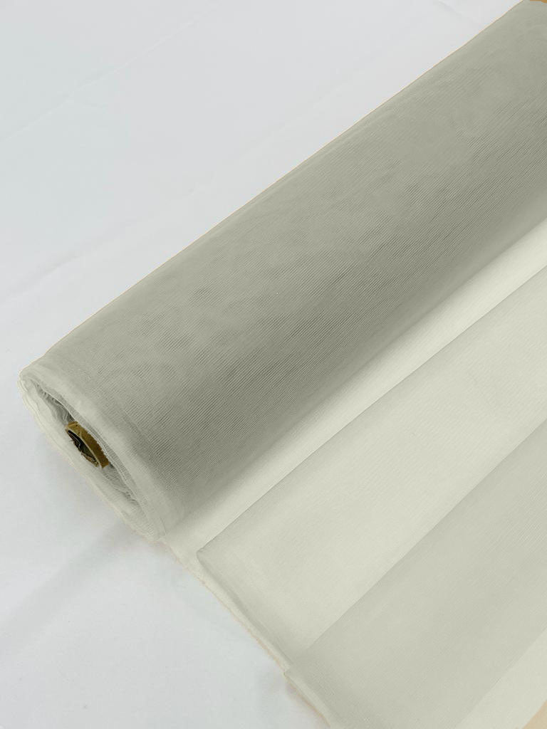 Illusion Mesh Sheer Fabric - Dark Ivory - 60" Wide Illusion Mesh Fabric Sold By The Yard