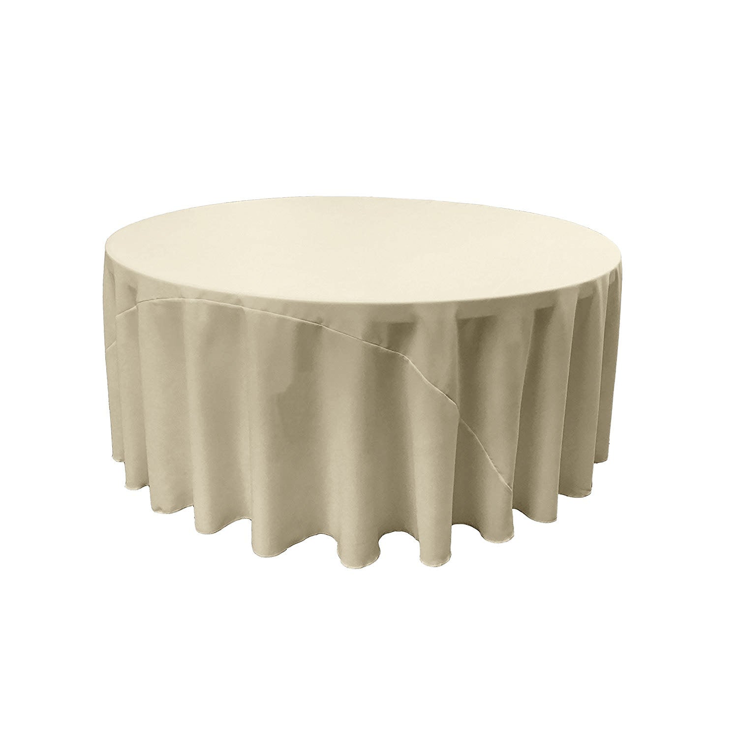 72" Round Drape Solid Tablecloth - Round Full Table Cover 3 Part Stitched Available in 84 Colors