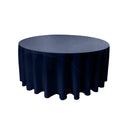 120" Round Drape Solid Tablecloth - Round Full Table Cover 3 Part Stitched Available in 84 Colors