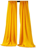 5 Feet x 10 Feet - Dark Yellow - Polyester Backdrop Drape Curtains, Polyester Poplin Backdrop 1 Pair