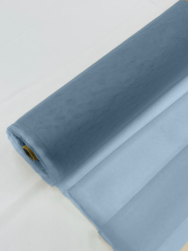 Illusion Mesh Sheer Fabric - Dusty Blue - 60" Wide Illusion Mesh Fabric Sold By The Yard