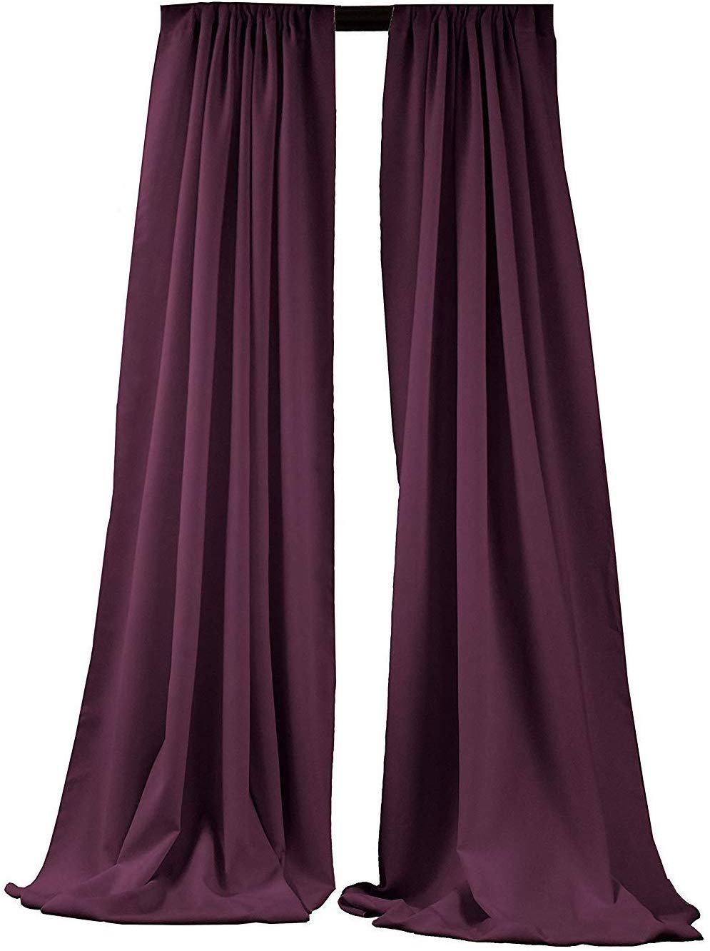 5 Feet x 10 Feet - Egg Plant - Polyester Backdrop Drape Curtains, Polyester Poplin Backdrop 1 Pair