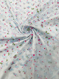 3D Butterfly Design Lace - Floral Print Blue - Embroidered Lace with 3D Butterfly Design By Yard