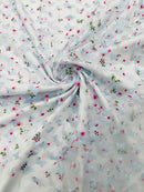 3D Butterfly Design Lace - Floral Print Blue - Embroidered Lace with 3D Butterfly Design By Yard