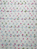 3D Butterfly Design Lace - Floral Print Blue - Embroidered Lace with 3D Butterfly Design By Yard