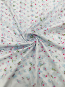 3D Butterfly Design Lace - Floral Print Blue - Embroidered Lace with 3D Butterfly Design By Yard