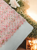 3D Butterfly Design Lace - Floral Print Pink - Embroidered Lace with 3D Butterfly Design By Yard