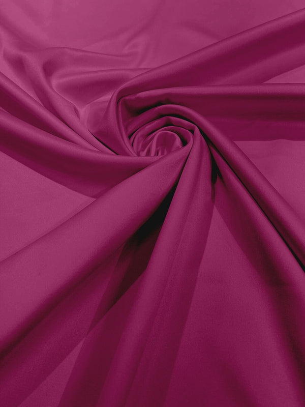 58/59" Satin Stretch Fabric Matte L'Amour - Fuchsia - Stretch Matte Satin Fabric By Yard
