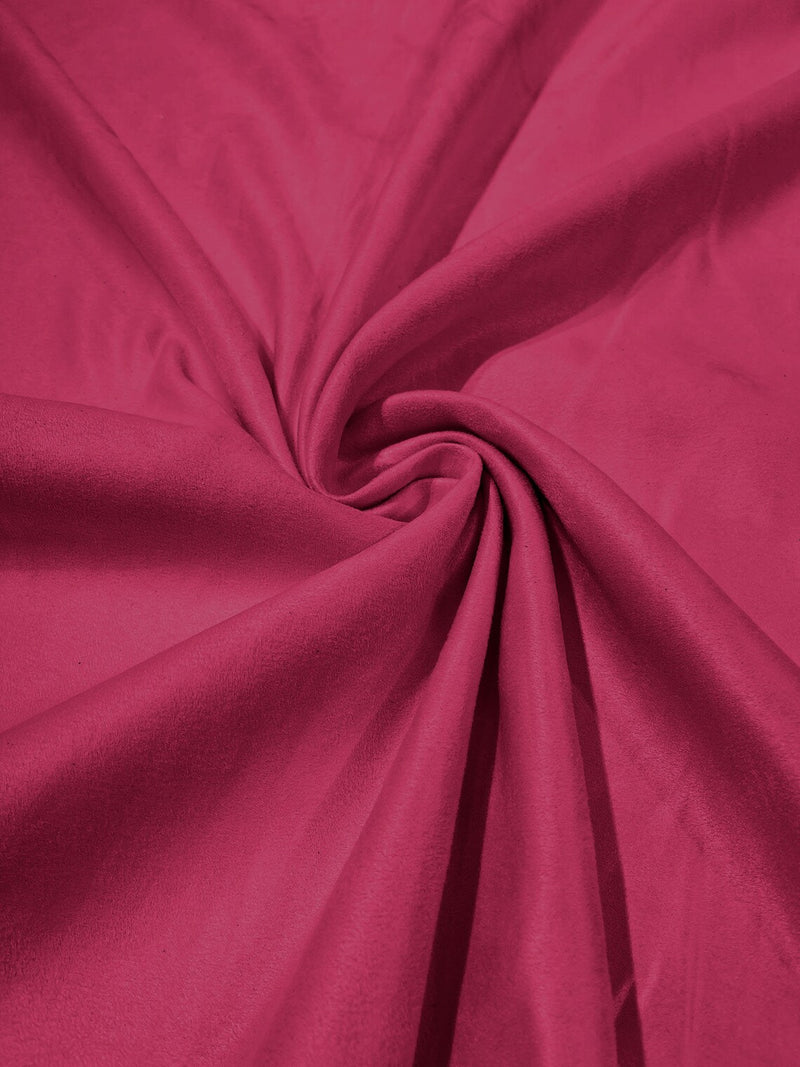 Faux Suede Fabric - Fuchsia - 58" Polyester Micro Suede Fabric for Upholstery / Tablecloth/ Costume By Yard