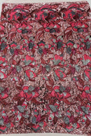 Orchid Design Sequins - Fuchsia - 4 Way Stretch Full Sequins Floral Design Mesh Fabric By Yard