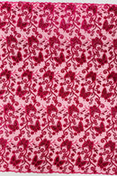 Butterfly Swirl Lace Fabric - Fuchsia - Metallic Sequins Design on Lace Fabric By Yard