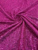 Shimmer Glitter Bead Fabric - Fuchsia - Sparkle Stretch Sequins Bead Shiny Glitter Fabric By Yard