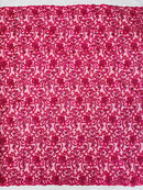 Embroidery Floral Bead Fabric - Fuchsia - Bridal Embroidery Beaded Floral  Fabric Sold by Yard