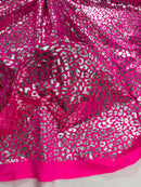 Cheetah Design Spandex Fabric - Fuchsia - 58/60" Animal Print 4 Way Stretch Fabric By Yard