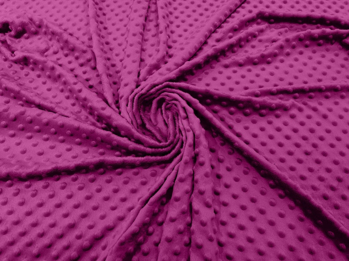 60" Minky Fur 3.mm Pile Fabric - Soft Blanket Minky Dot Fabric by the Yard (Pick Color)