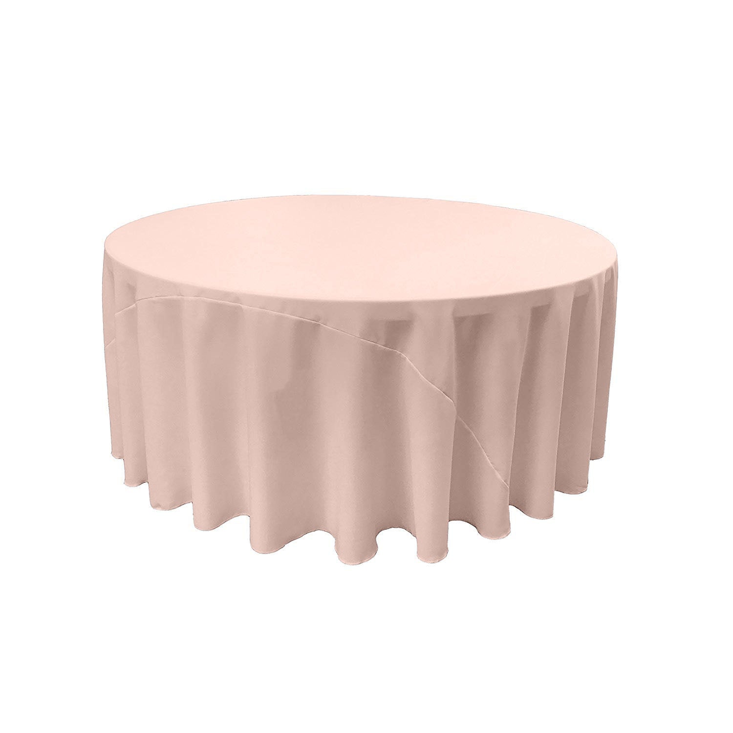 90" Round Drape Solid Tablecloth - Round Full Table Cover 3 Part Stitched Available in 84 Colors