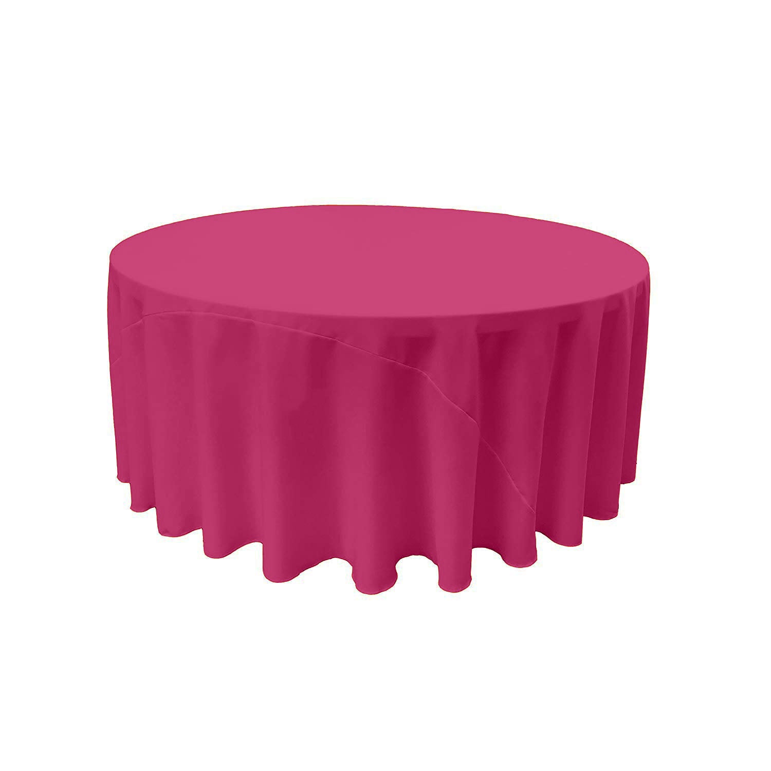 90" Round Drape Solid Tablecloth - Round Full Table Cover 3 Part Stitched Available in 84 Colors