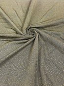 Shimmer Glitter Rhinestone Fabric - Gold / Black - Rhinestone Shiny Sparkle Stretch Glitter Fabric By Yard
