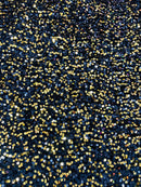 Stretch Velvet Sequins Fabric - Gold / Black - Velvet Sequins 2 Way Stretch 58/60” By Yard