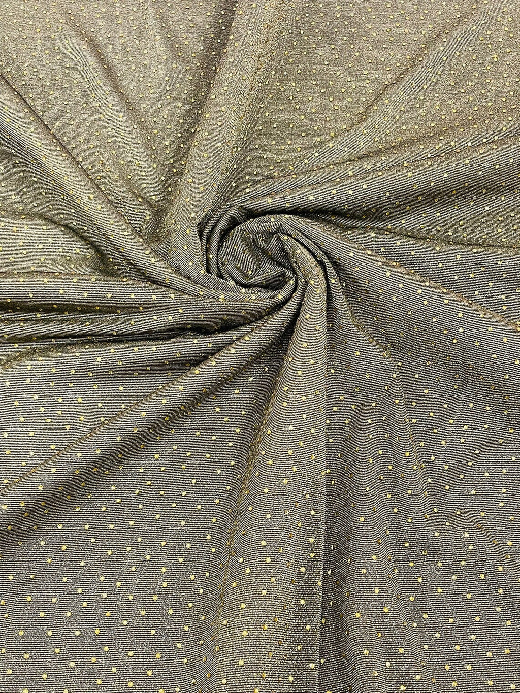 Shimmer Glitter Rhinestone Fabric - Gold / Black - Rhinestone Shiny Sparkle Stretch Glitter Fabric By Yard