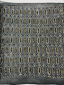 Fancy Gem Jewel Fabric - Gold / Black Iridescent - Geometric Stretch Sequins Design on Mesh By Yard