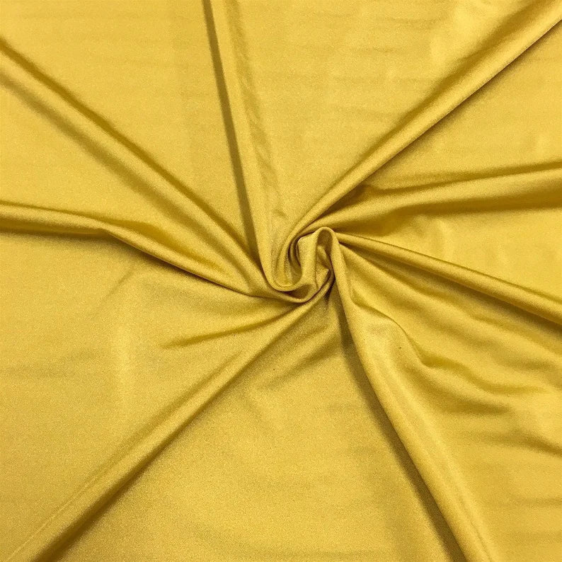 58" Shiny Milliskin Fabric - Gold - 4 Way Stretch Milliskin Shiny Fabric by The Yard (Pick a Size)