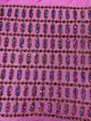 Geometric Stretch Sequin - Fancy Gem Jewel Design on Mesh Pick Color - 25 Yard Roll