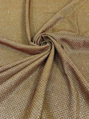 Diamond Shimmer Glitter Fabric - Gold / Red - Sparkle Stretch Luxury Shiny Fabric By Yard