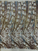 Multi-Color Sequins Design - Gold/Silver/Rose Gold - 4 Way Stretch Sequins Fabric By The Yard