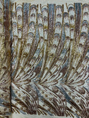 Multi-Color Sequins Design - Gold/Silver/Rose Gold - 4 Way Stretch Sequins Fabric By The Yard